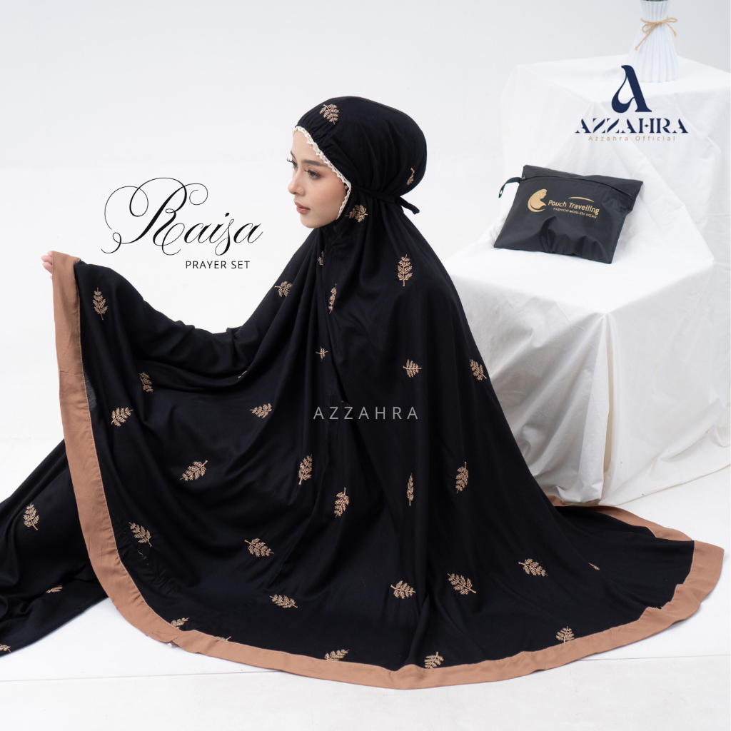AZZAHRA - Mukena Dewasa Jumbo Full Bordir Manual Bahan Rayon Premium Super Adem Tas Waterproof Raiss