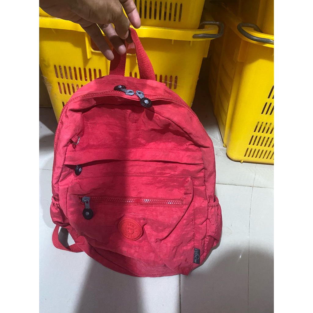 PL Tas Ransel KIPLING Merah Anak-anak 26x34x10cm Mulus  Iz