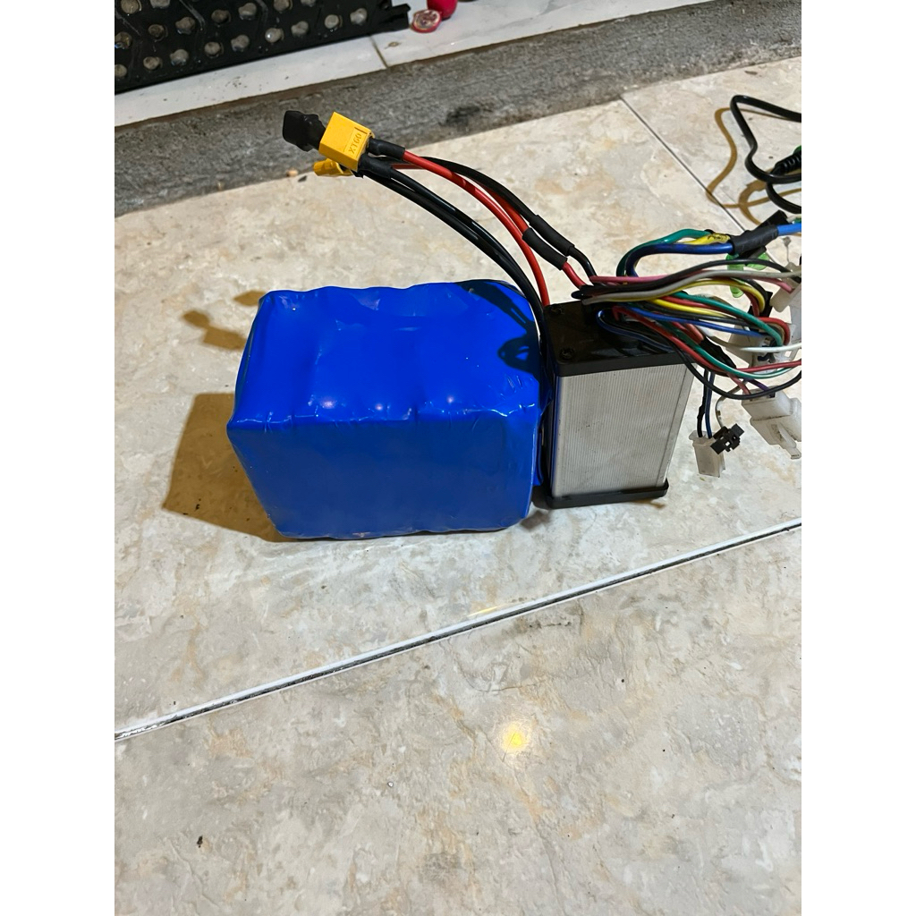 baterai lithium 36v 10ah set controler sepeda litrik