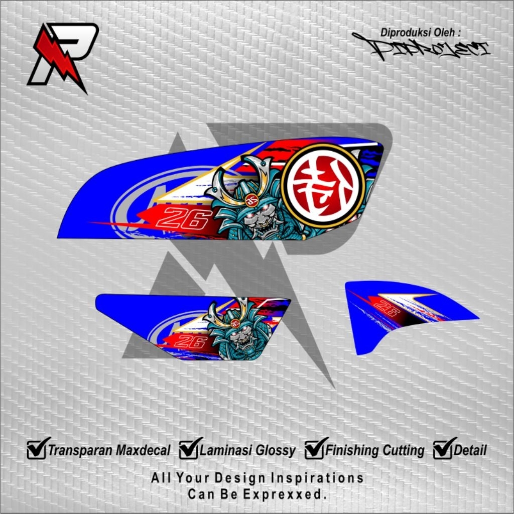 STRIPING GL100 K5 TRANSPARAN MOTIF ARAI BEBAS CUSTOM