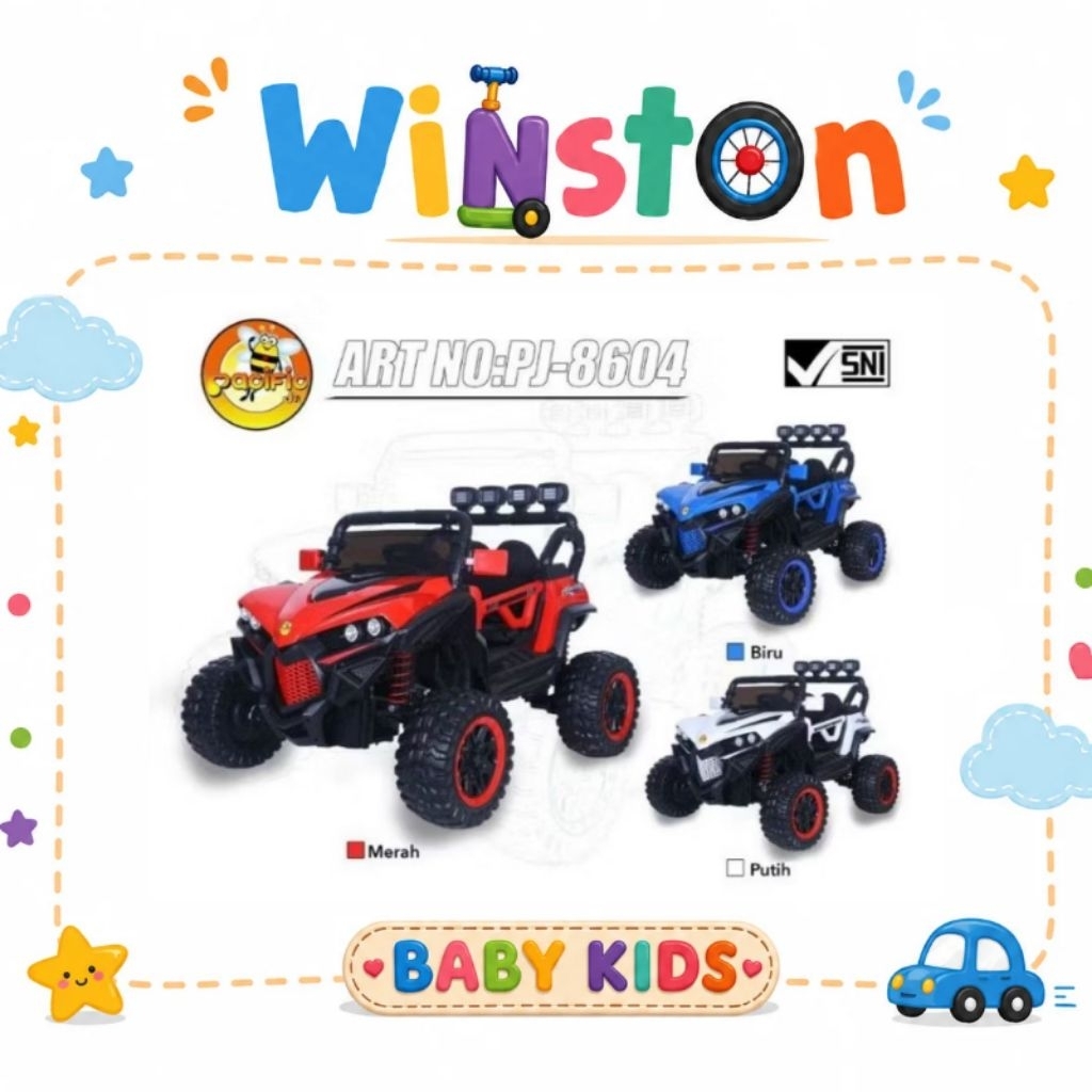 MOBIL MAINAN ANAK RECHARGEABLE CAR PACIFIC JR JEEP PJ 8604