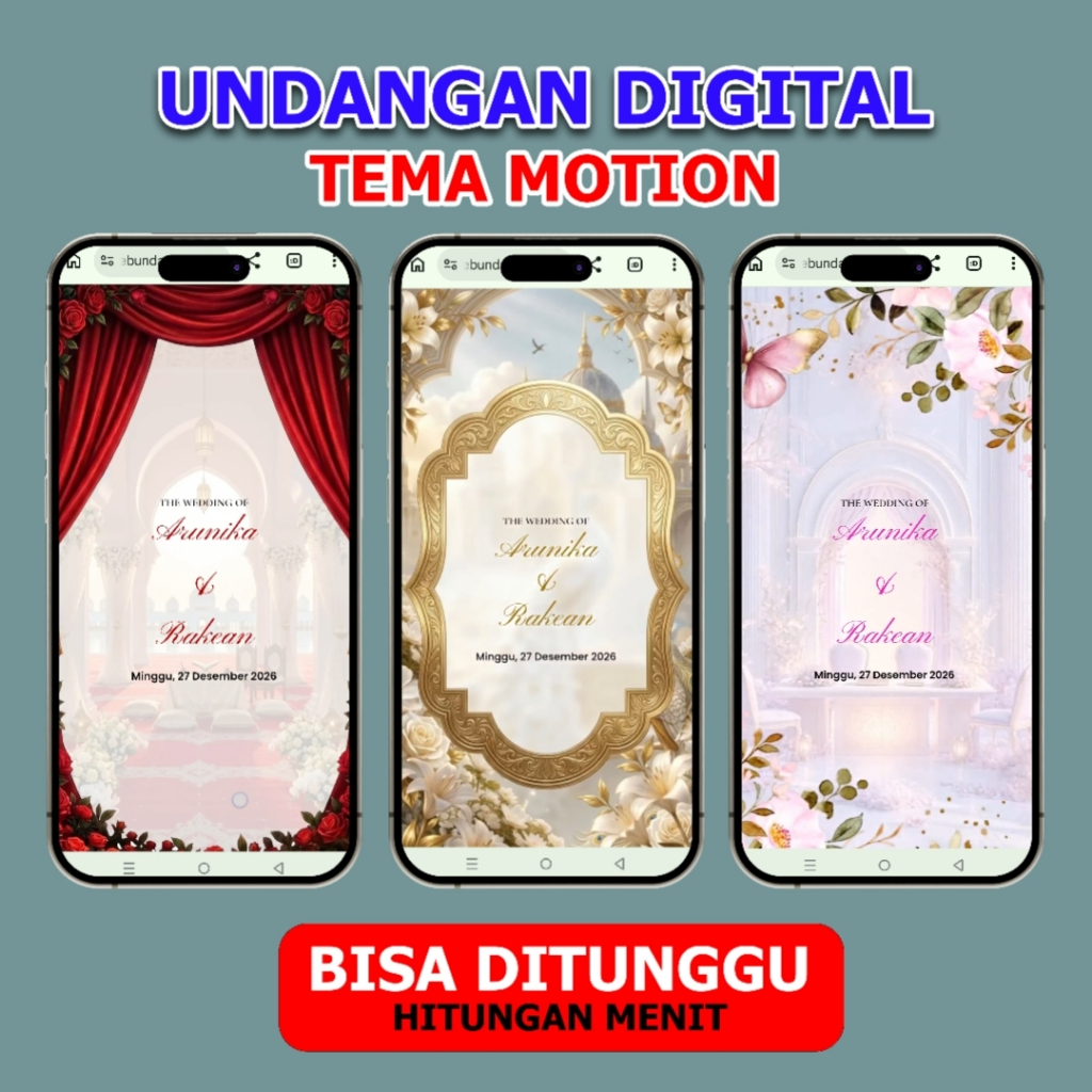 BISA DITUNGGU - Undangan Digital Website Pernikahan | Tema Motion Islamic Syari