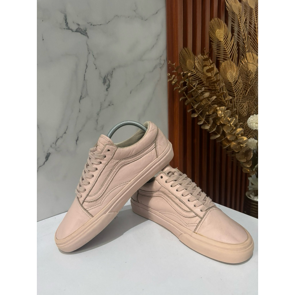 sepatu vans kulit baby pink second