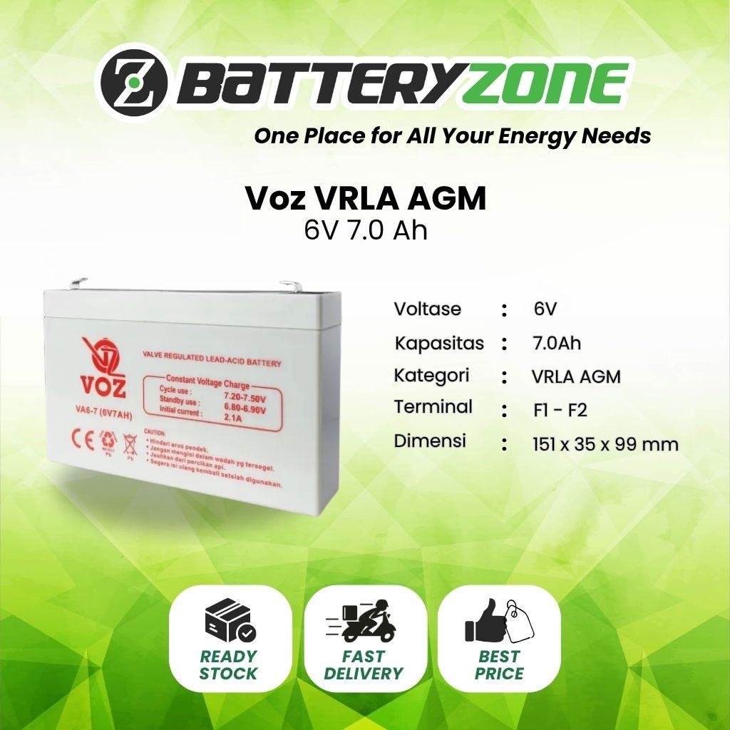 Voz VRLA AGM 6V 7.0 Ah