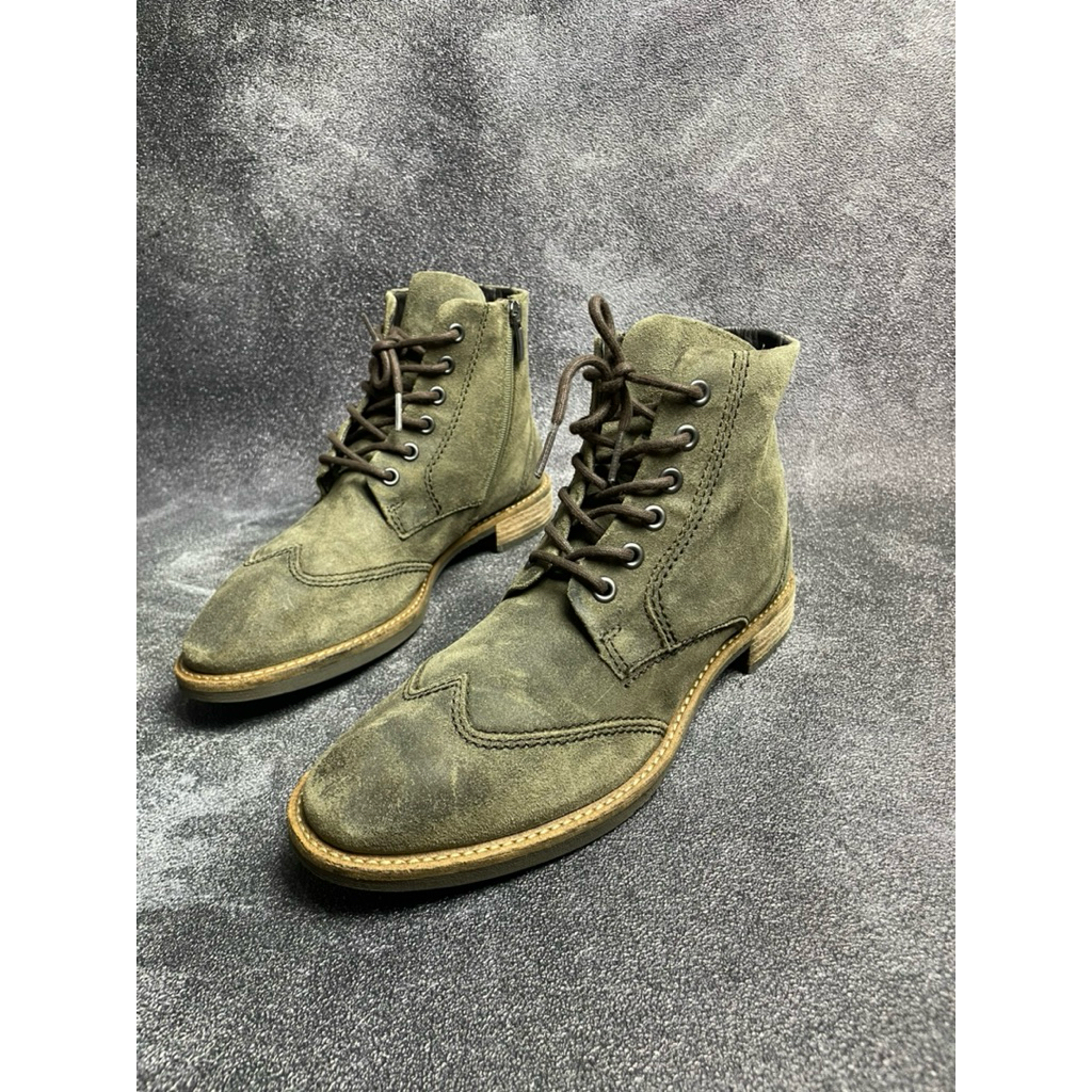 ecco sartorelle wingtip boots suede