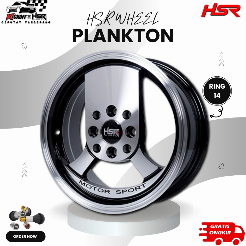 VELG MOBIL RACING RING 14 HSR PLANKTON VELG YG BERKONSEP RETRO CLASSIC YG DIPADUKAN SENTUHAN RACING