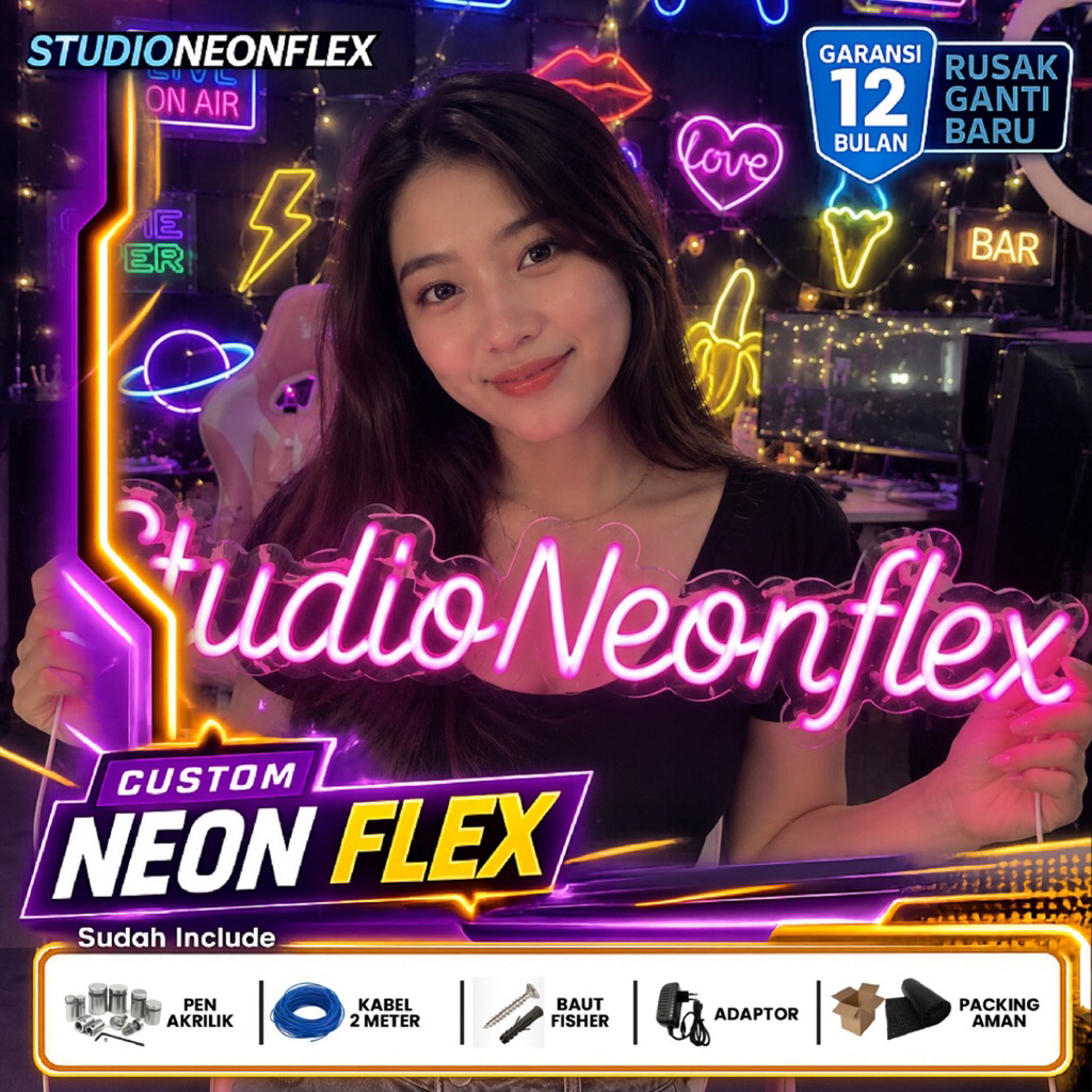 Termurah Neon flex huruf custom Neon flex custom Neon sign custom
