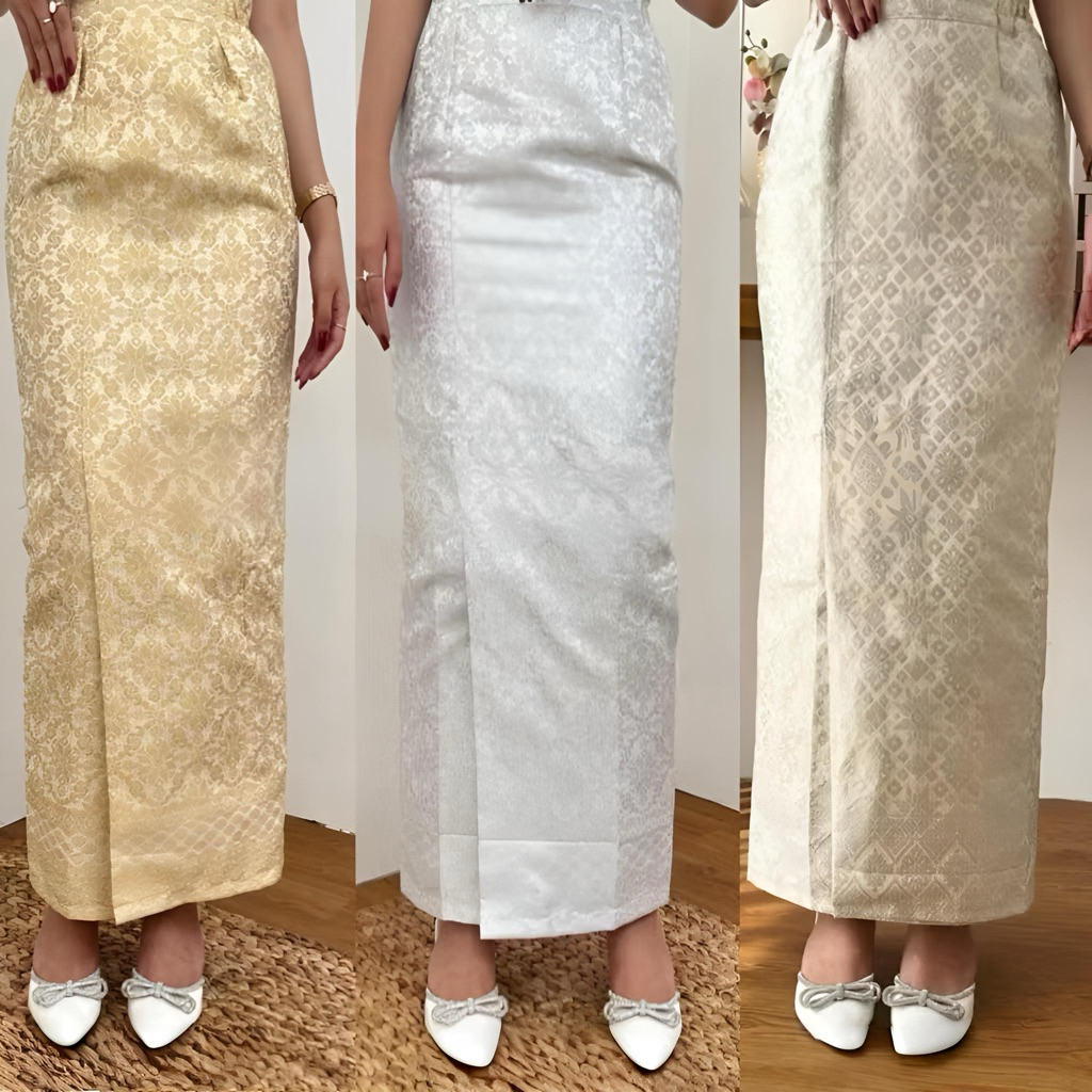 Rok Span Songket Putih Bawahan Kebaya Modren