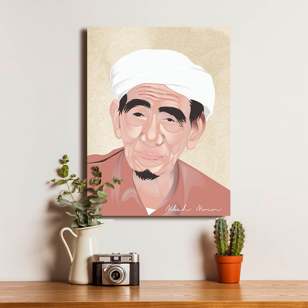 Poster Mbah Moen Maimun Zubair Pendiri NU Nahdlatul Ulama Dekorasi Dinding