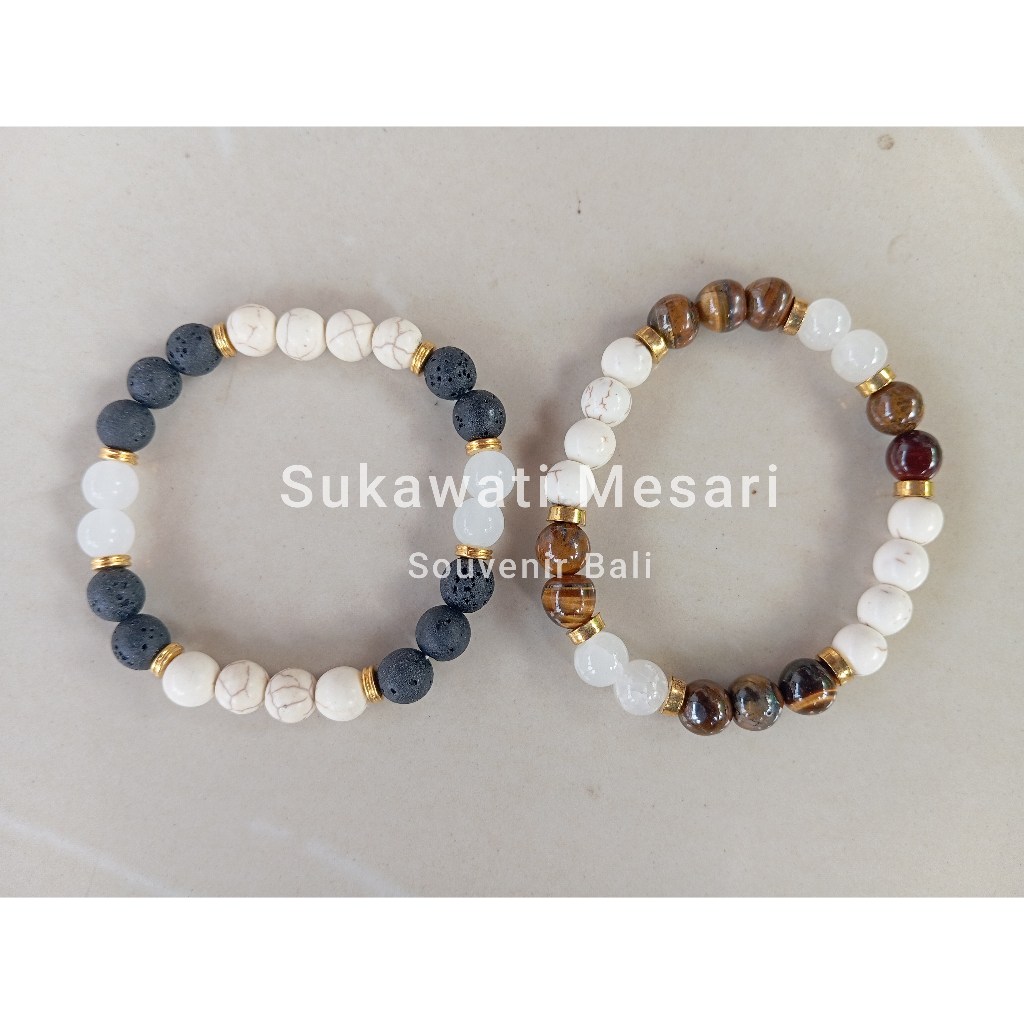 Manik Manik Gelang Pirus Resin Batu Lava Tiger Eyes Fashion Klasik Outfit Souvenir Oleh Oleh Bali