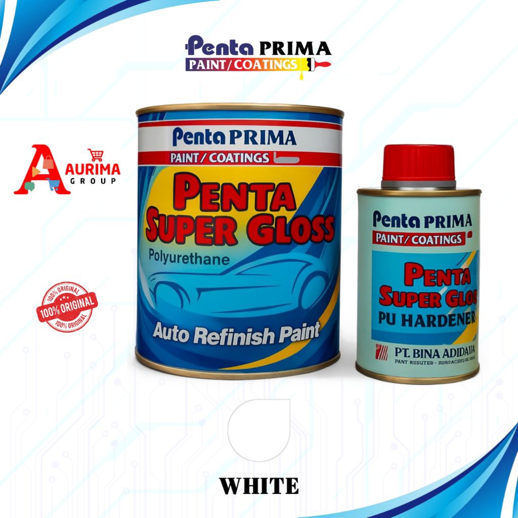 CAT DUCO PENTAGLOSS PU 2K SOLID WHITE 1LITER SET - CAT MOBIL MOTOR BERKUALITAS ORIGINAL