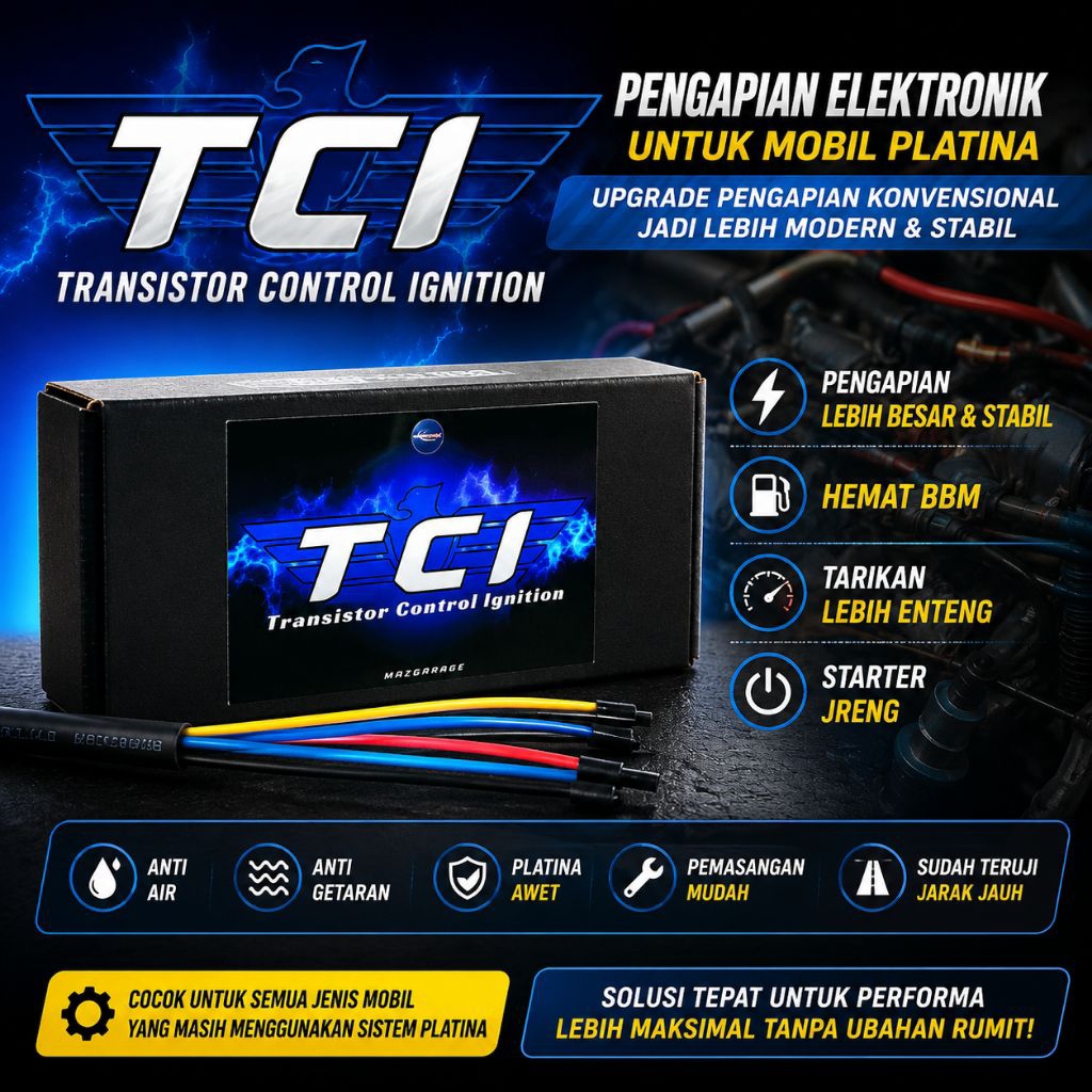TCI full upgrade double power pengganti platina mobil, pengapian mobil