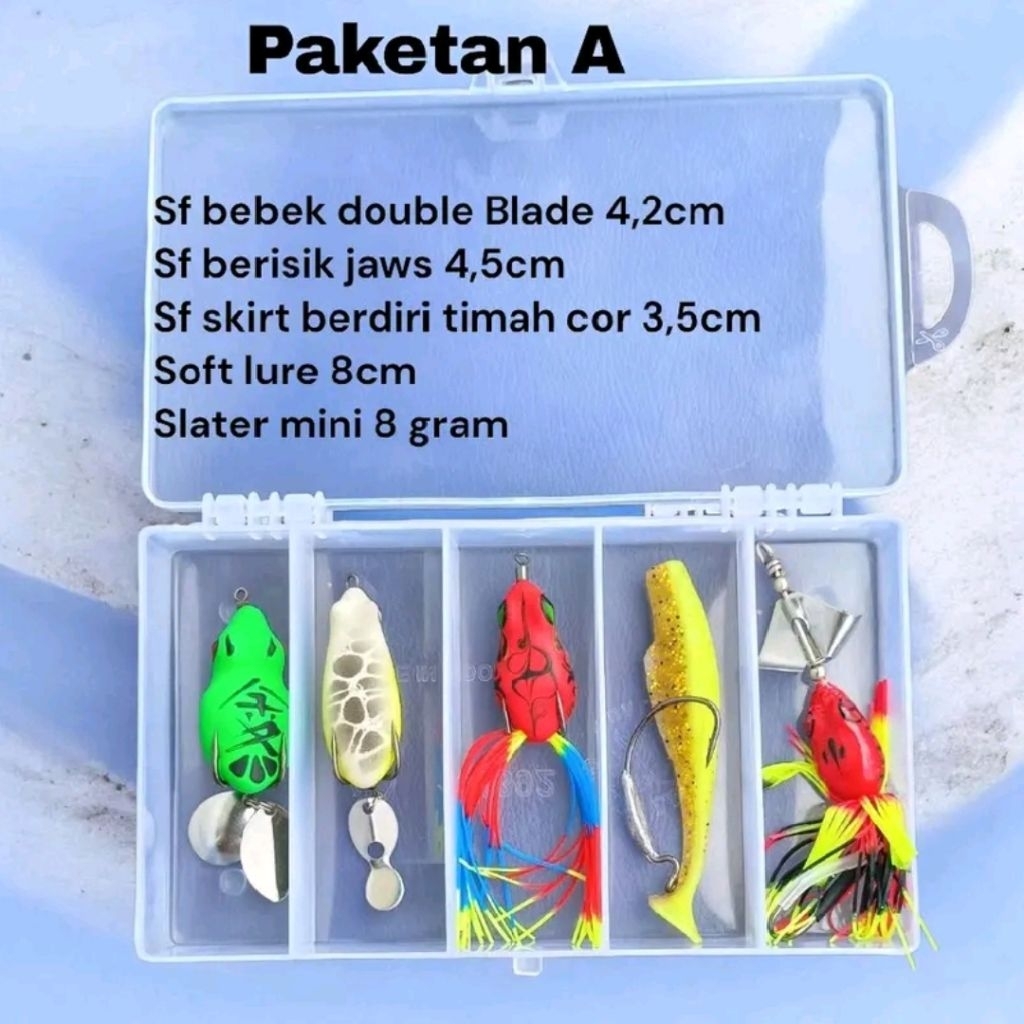 PAKET 5PCS UMPAN CASTING+BOX UMPAN CASTING GABUS
