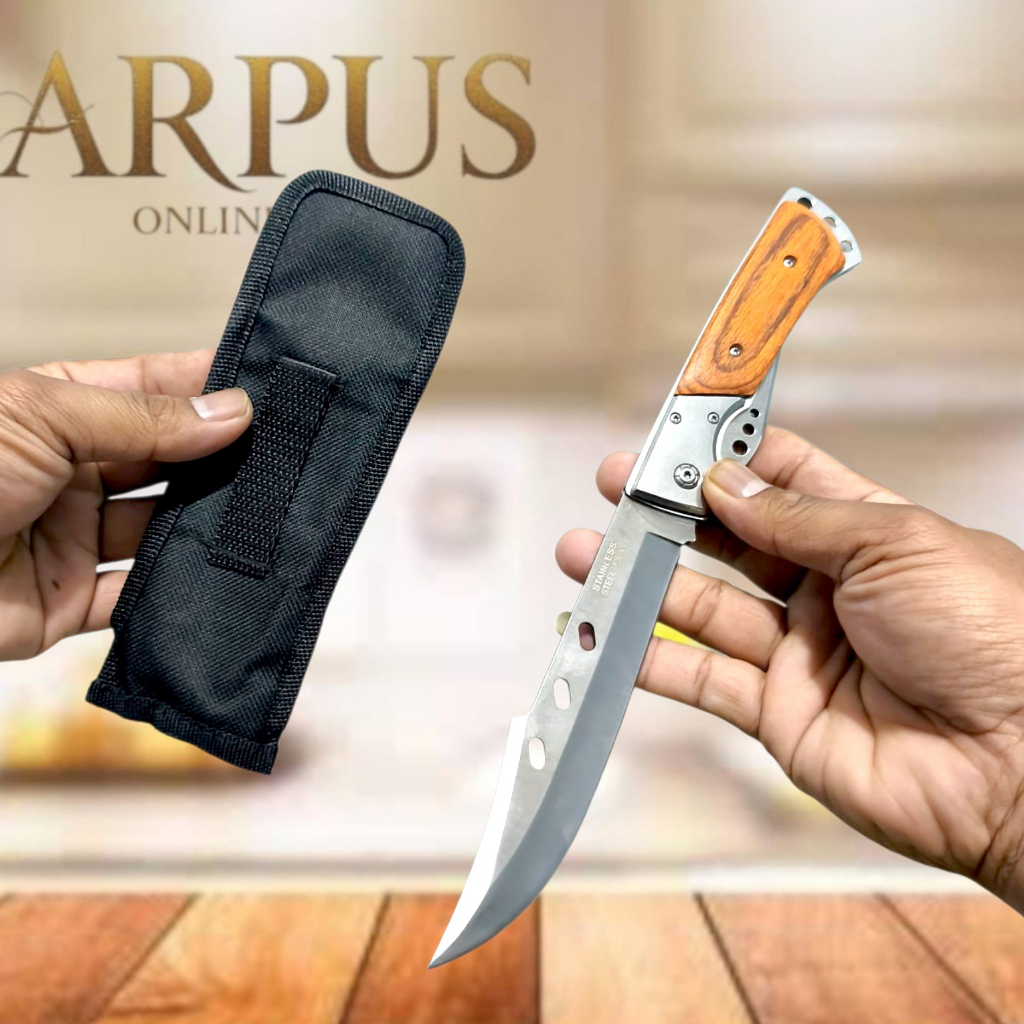 Alat Potong Outdoor Pisau Survival 132 Tactical Camping Portable Desain Unik + sarung