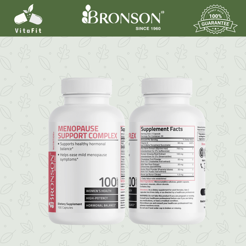 Bronson Menopause Support Complex - 100 Capsules