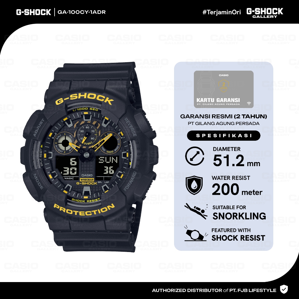 Jam Tangan G-shock Yellow Scheme GA-100CY-1ADR Analog Digital