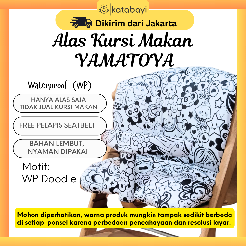 Alas Kursi Makan Bayi Yamatoya DOODLE Suku Suku Waterproof