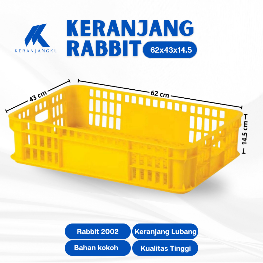 Keranjang Industri Rabbit 2002 Container Box Plastik Serbaguna Rabbit 2002