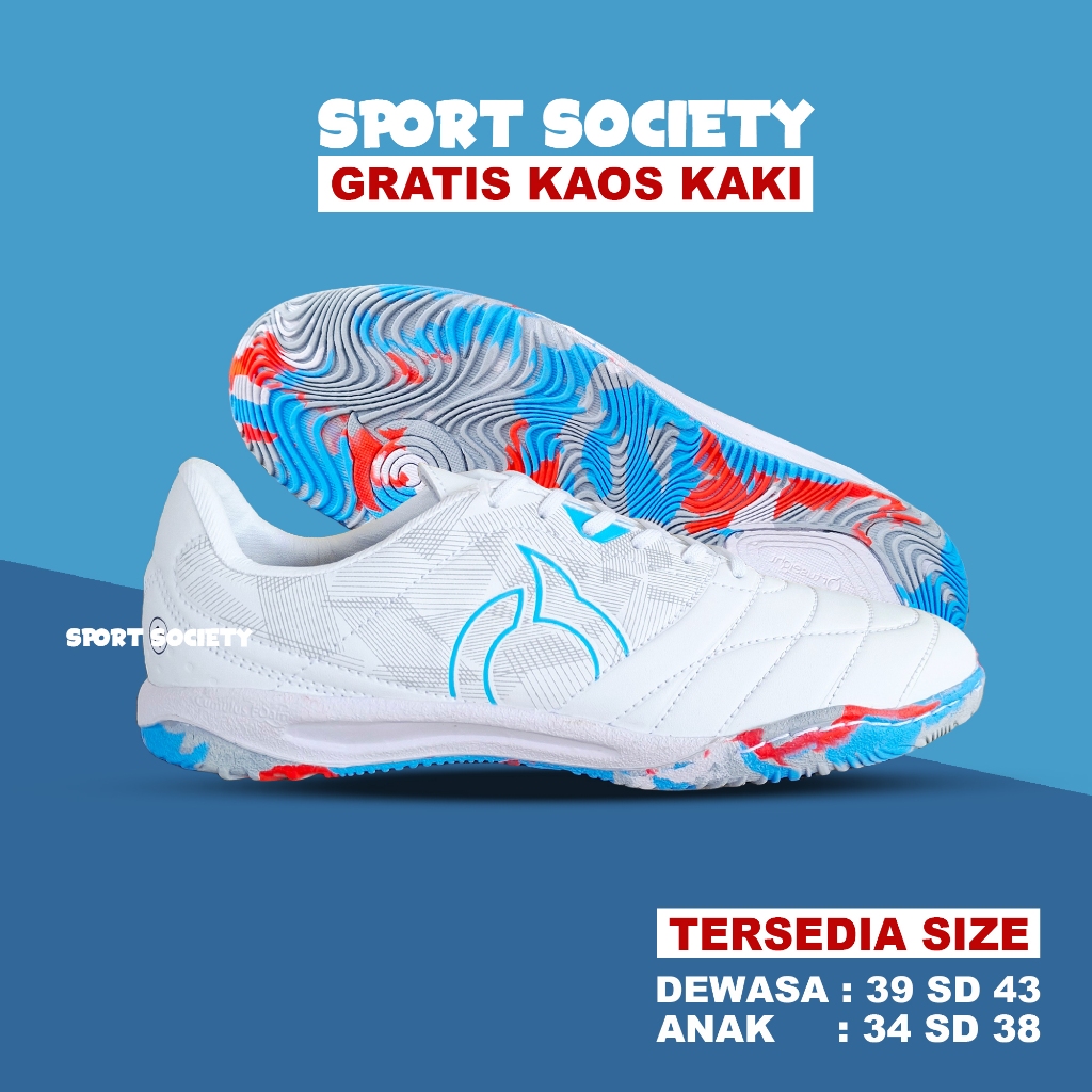 BISA COD Sepatu Futsal Dewasa Ortuseight Jogosala Crusher V2 Premium - Putih Merah