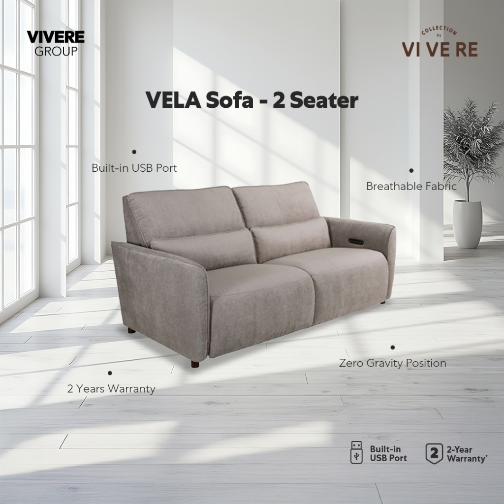 VIVERE Vela Sofa 2 Seater - Reclining Sofa - Sofa Ruang Tamu