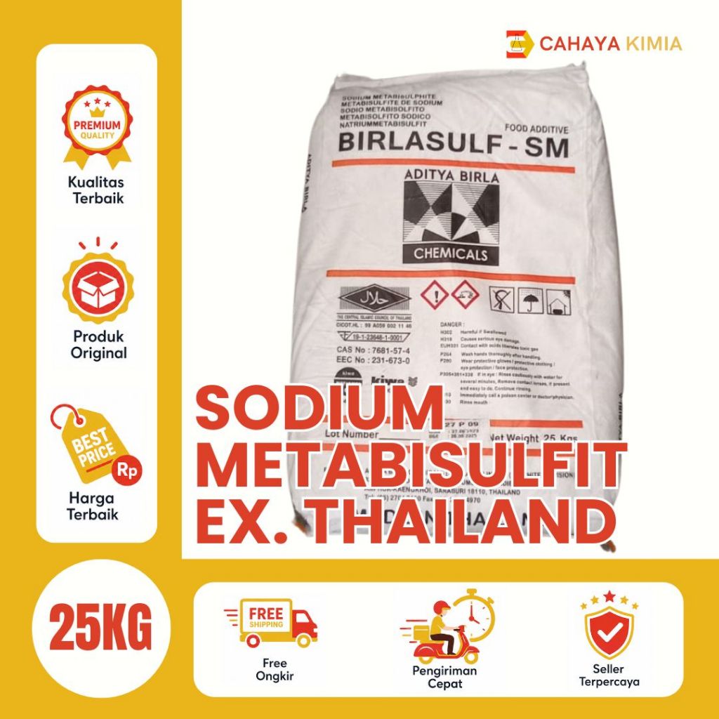 Sodium Metabisulfit SMB Food Grade Thailand / Sodium Metabisulfite / Sodium Metabisulphite - 25KG