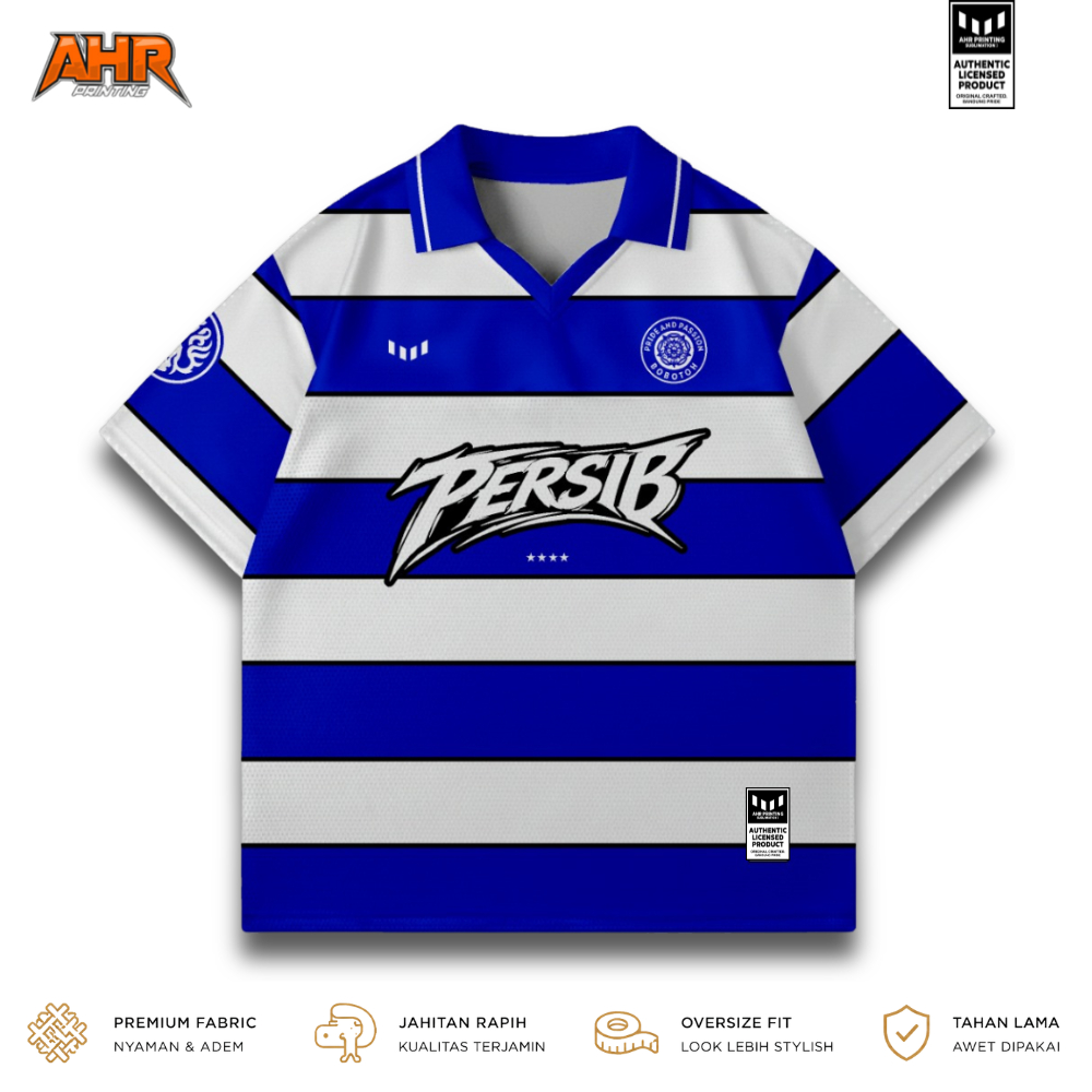 AHR Jersey Persib Bandung Oversize Retro Heritage Hoops Full Printing Sublimasi Premium Unisex | Dry