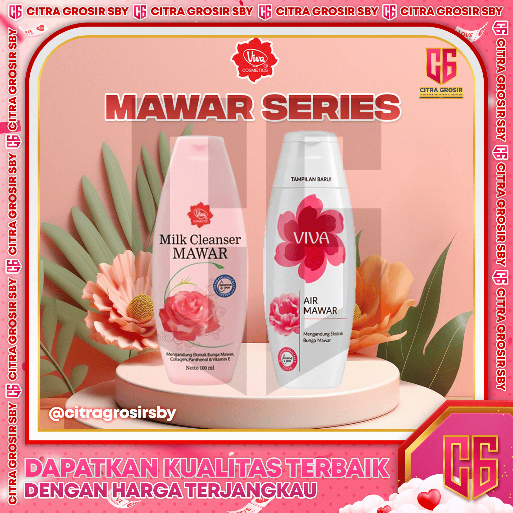 VIVA Mawar Series || Milik Cleanser Mawar || Air Mawar Viva || With VIT E, Collagen & Panthenol
