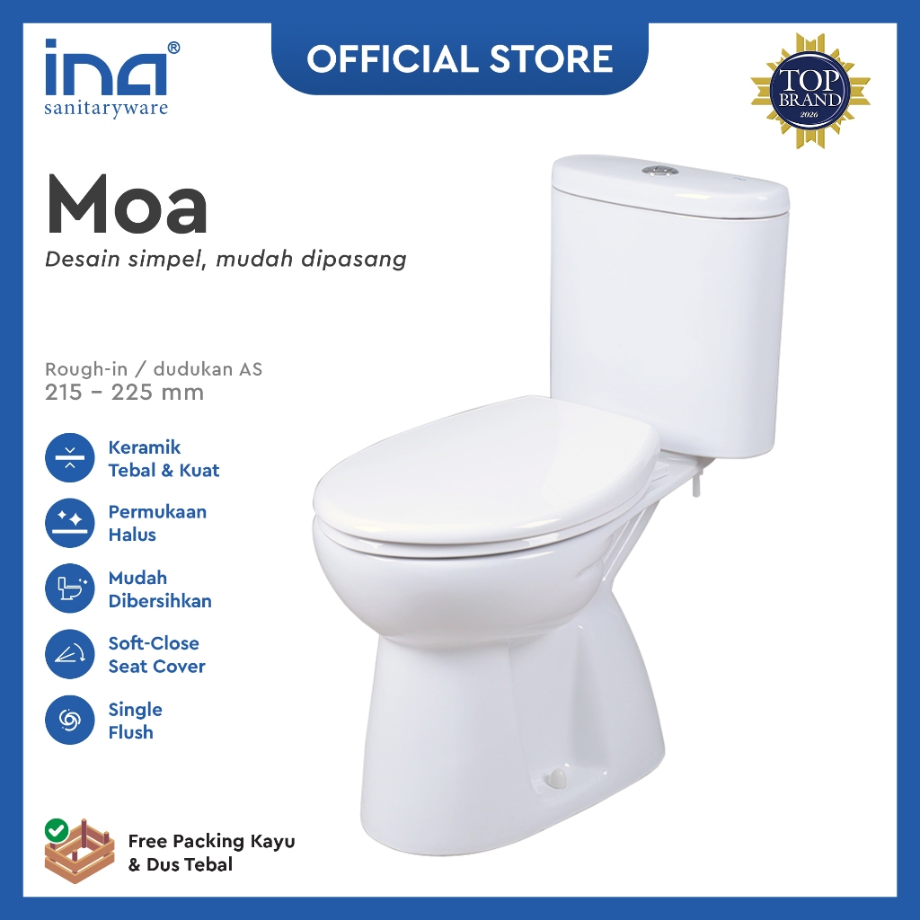 INA Closet MOA *FREE JET SHOWER |  CX110/T10 | MOA + Toilet Spray | Closet Duduk - Kloset - Kloset D