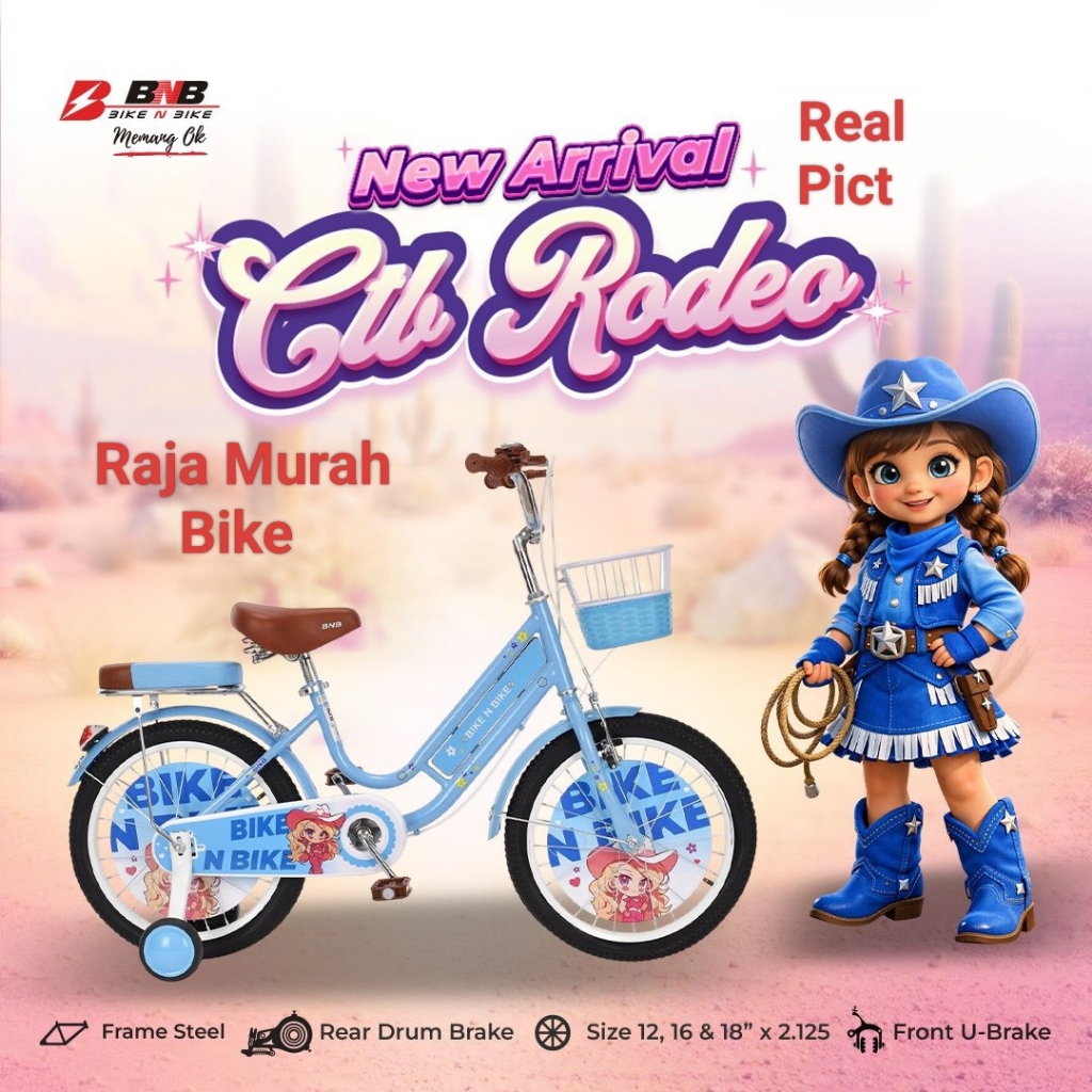 sepeda anak perempuan bnb rodeo 18 inch sepeda anak mini 18  inch bnb rodeo