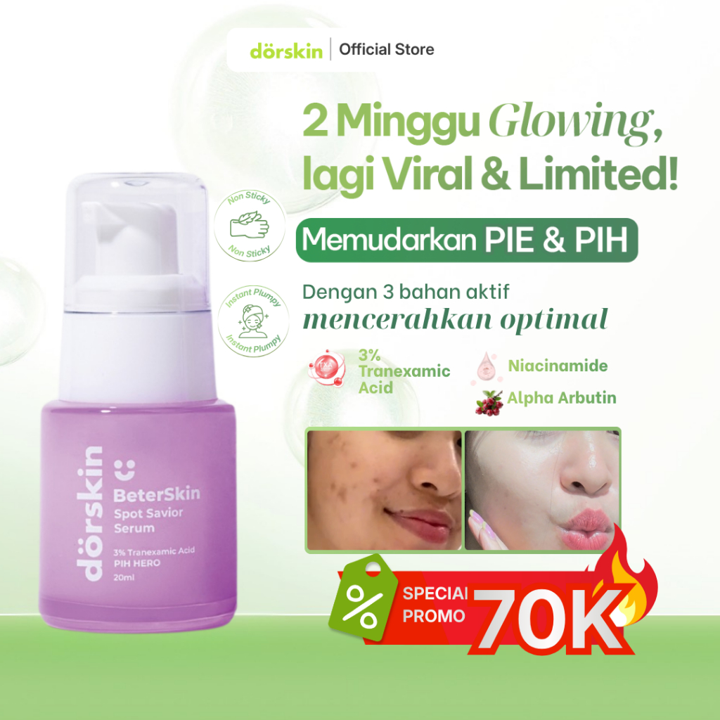 Dorskin BeterSkin Spot Savior Serum - Serum Dark Spot Bekas Jerawat Obat PIE PIH Niacinamide 5x Brig
