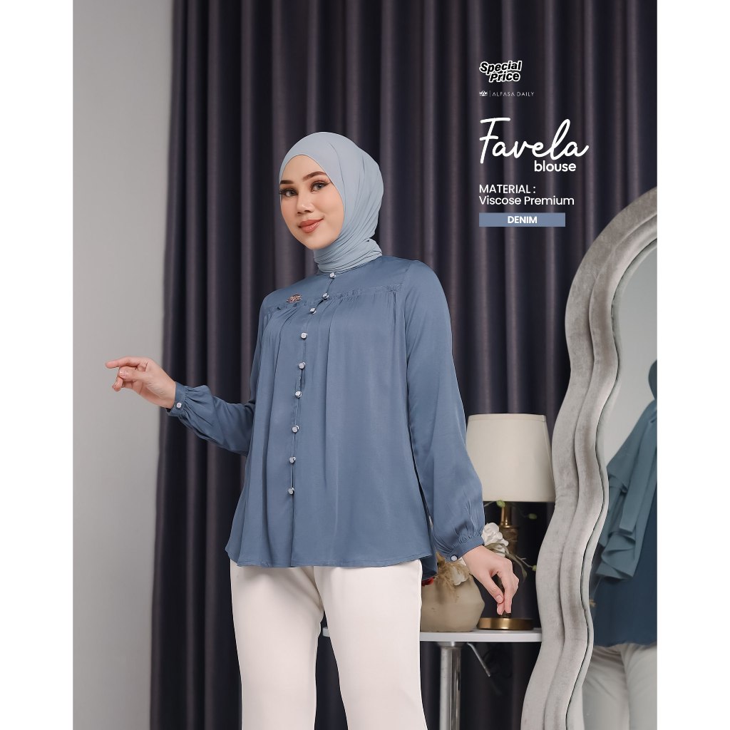 ATASAN WANITA POLOS PREMIUM FAVELA BLOUSE - ALFASA DAILY