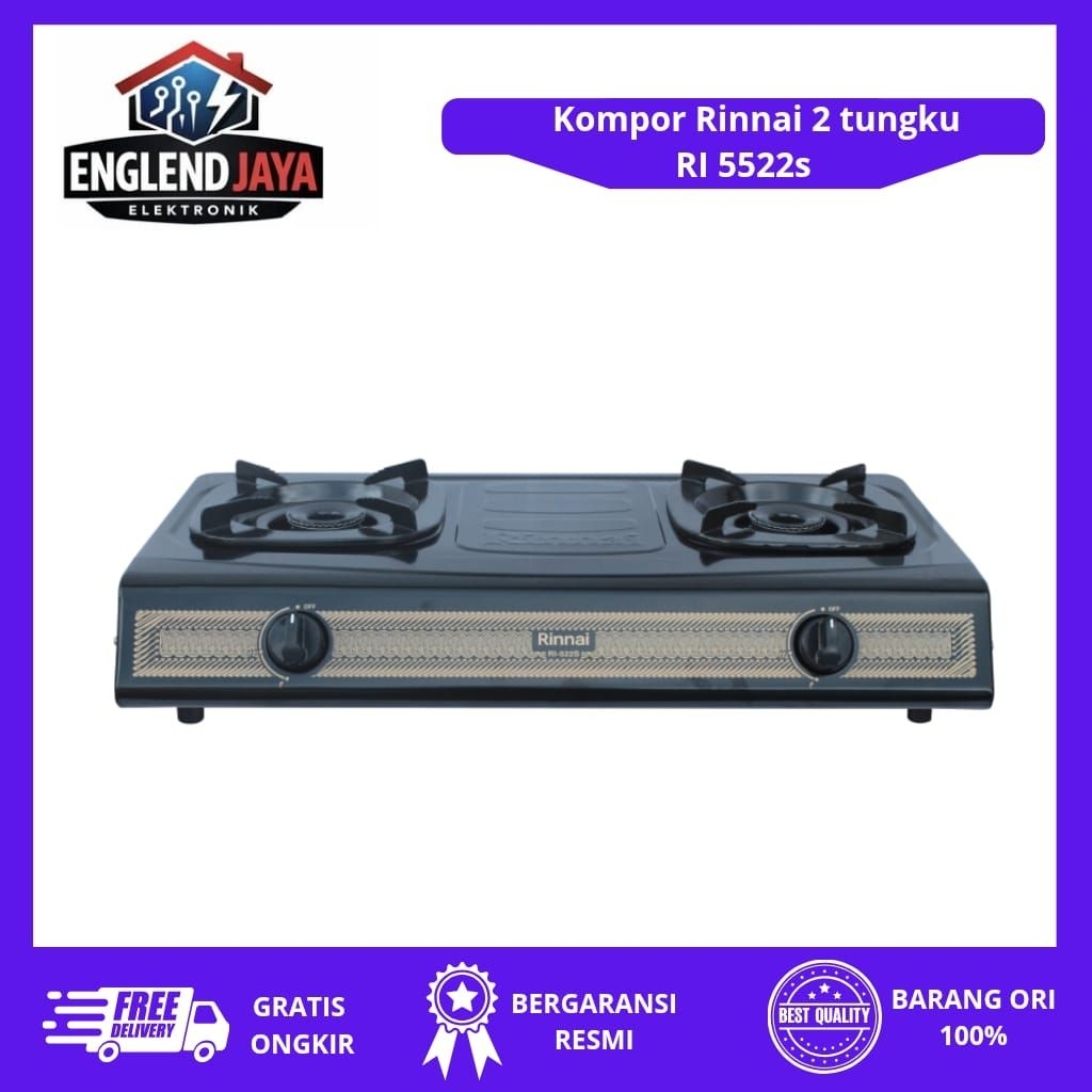 Kompor gas Rinnai 2 tungku RI-522S Desain batik