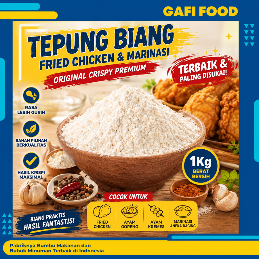 Jual Tepung Biang Fried Chicken dan Marinasi 1Kg, Biang Tepung Fried Chicken Original Crispy Premium