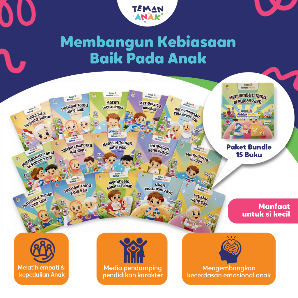 Teman Anak - Buku Cerita Islami Anak Muslim Full Color | Edukasi Adab & Akhlak untuk Anak Shalih & S