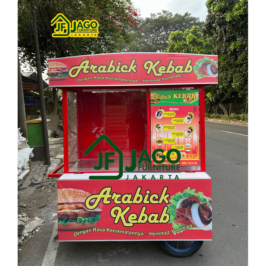 gerobak kebab gerobak burger besi holo