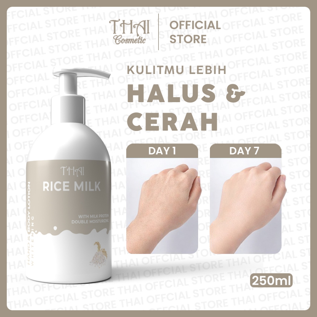 Thai Rice Milk Hand Body Lotion 250ml - Mencerahkan & Menghaluskan Kulit