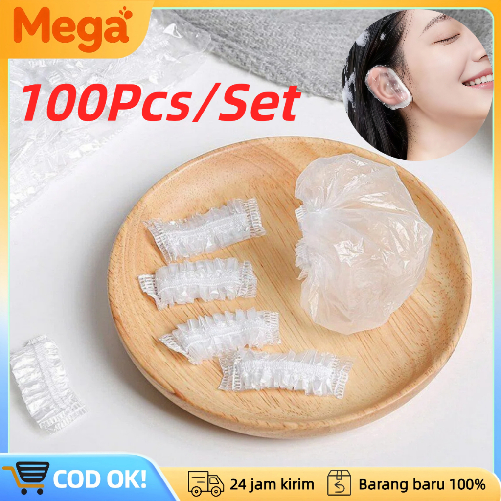 Tutup Kuping Plastik Anti Air Penutup Telinga Bening Transparan Sekali Pakai Disposable Ear Muff Pel
