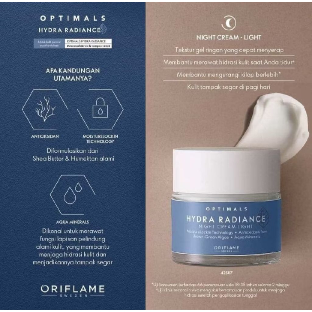 OPTIMALS Hydra Radiance Night Cream Light Oriflame