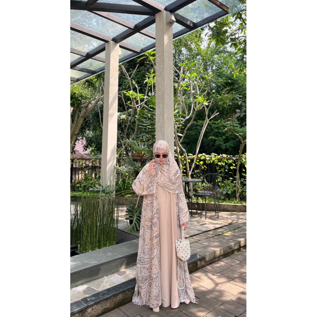 Abaya Cashmeer Viral satu set pasmina Abaya set inner Outer model terbaru