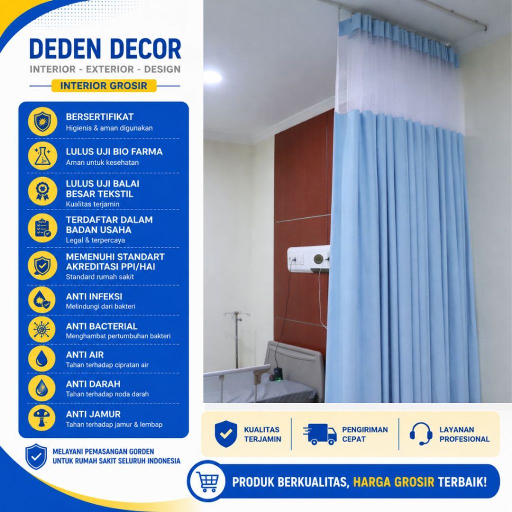Harga gorden rumah sakit bahan full pvc anti bakteri dan darah - foto pemanis