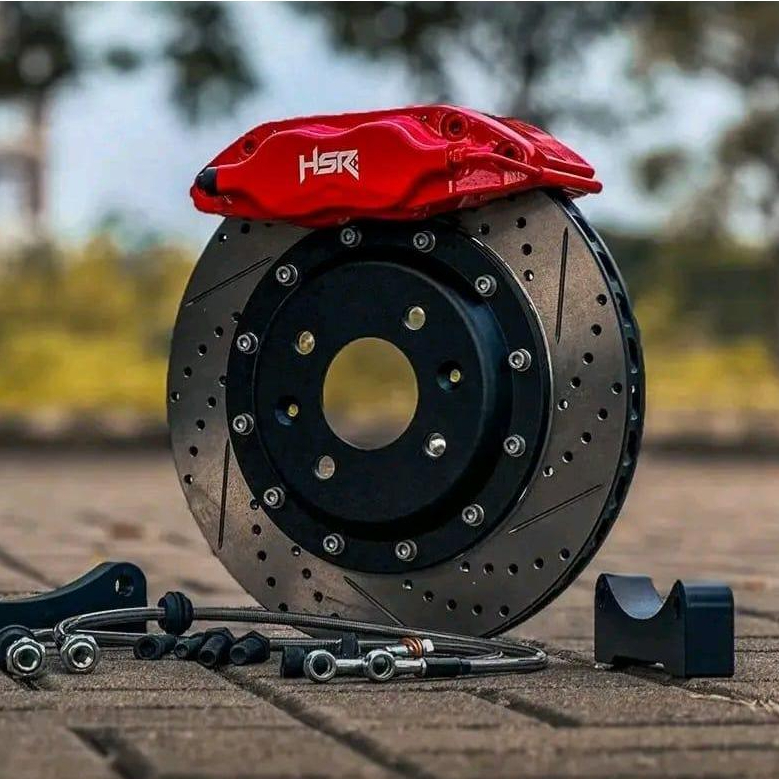 BBK RED HSR 4 PISTON MZ7600 FRONT 295X24 SLOTTED JAZZ&BRIO 2018 BREMBO BBK HSR TERBARU