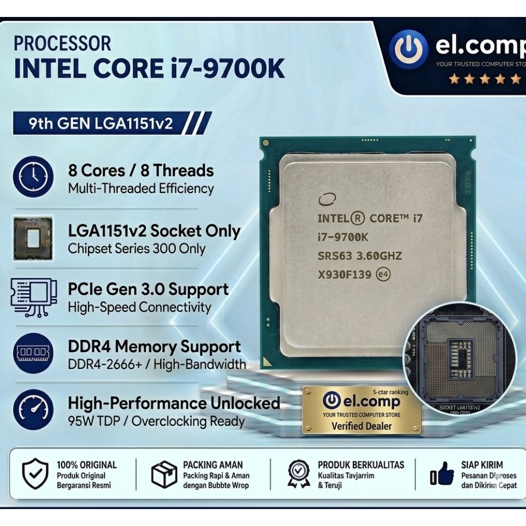 PROCESSOR INTEL CORE I7 9700K TRAY LGA 1151