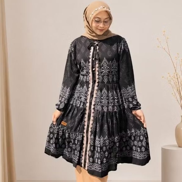 Liliarda Kamila Tunik ceruty Tunik Korean Tunik susun mayung Tunik Ceruty Susun Kekinian Elegan Leba