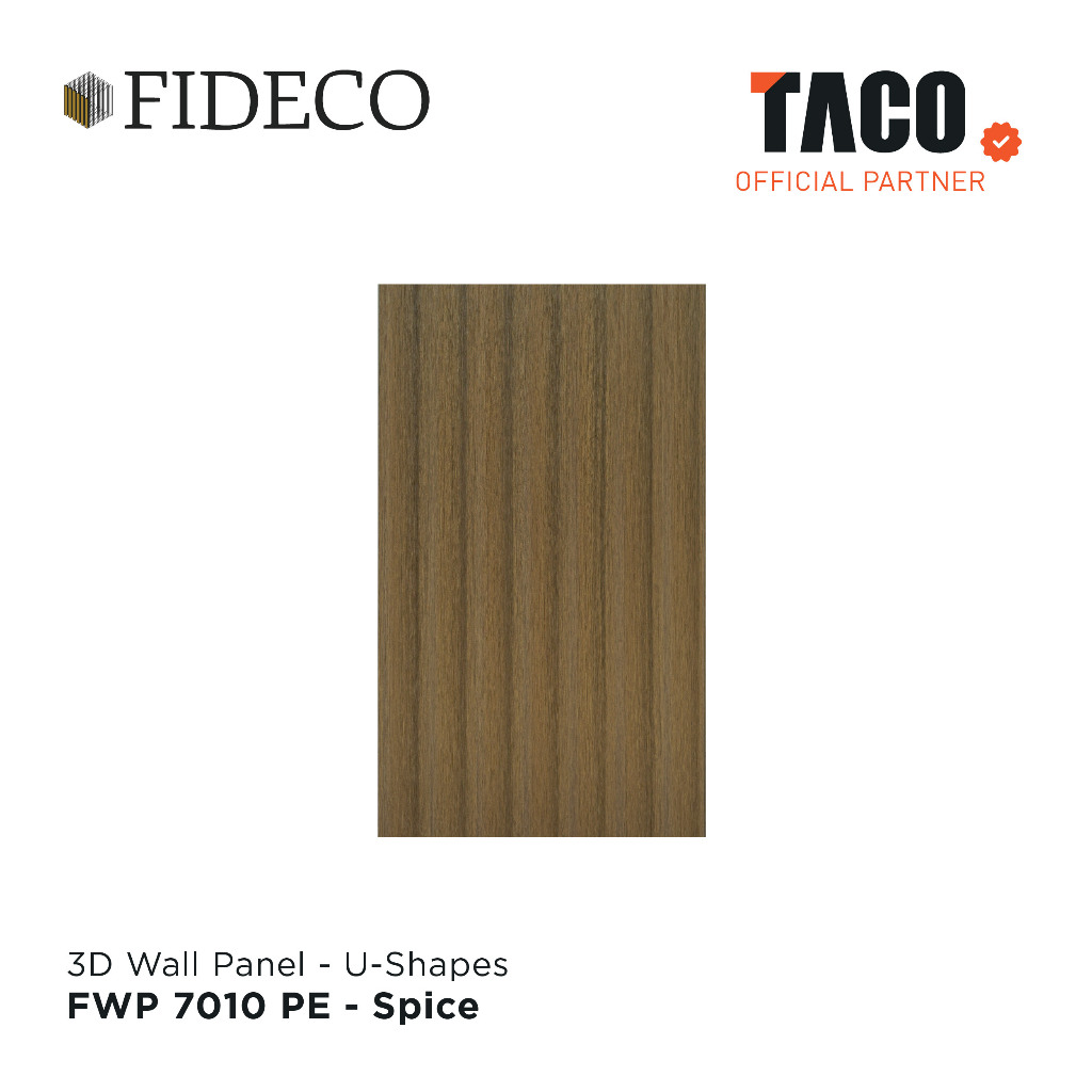 TACO FIDECO WPC 3D Wall Panel U Shape Per 1 Lembar - FWP 7010 PE - Spice