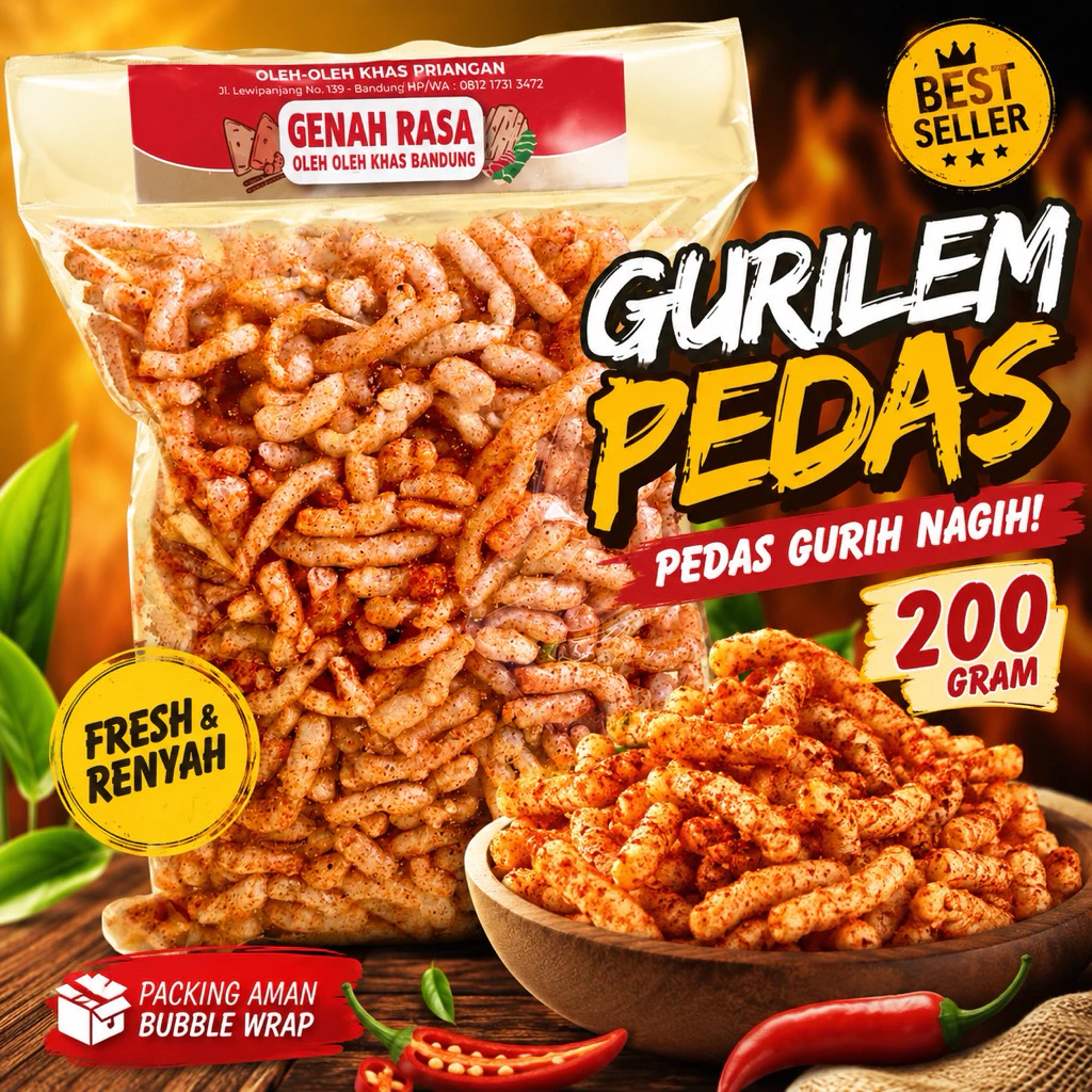 Kerupuk Gurilem Pedas 200 g
