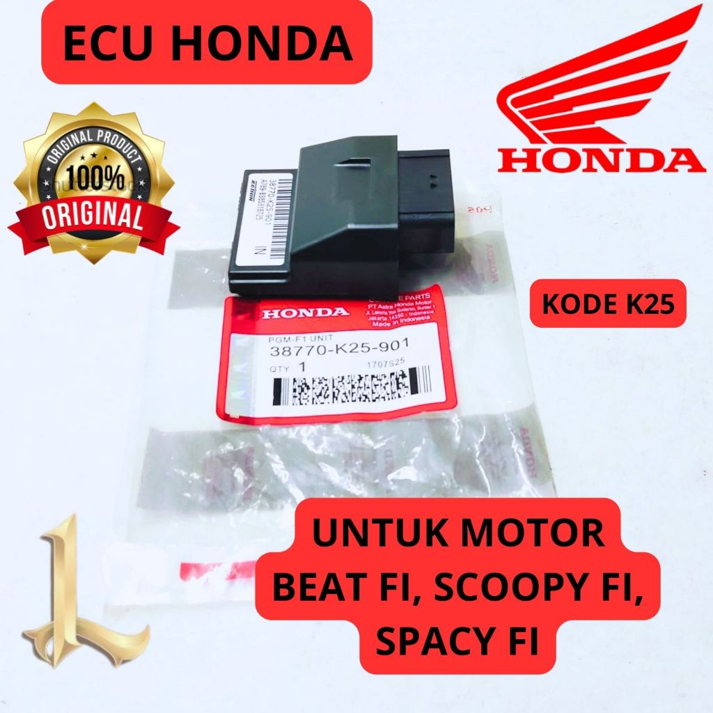 ECU ORIGINAL HONDA KODE K25 BEAT FI, SCOOPY FI, SPACY FI