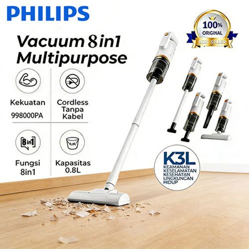 Terbaru Philips Vakum Cleaner Wet And Dry Vacuum Pel Lantai Pembersih Kasur Sofa Kuat 998000Pa Tanpa