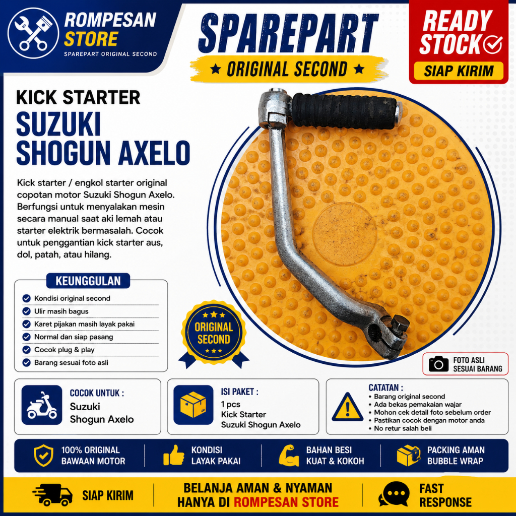 Kick Starter / Engkol Starter Suzuki Shogun Axelo Original Second