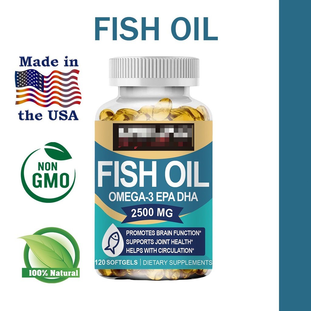 Omega 3 minyak ikan 2500 mg kapsul - EPA DHA tinggi, bermanfaat untuk kesehatan jantung, otak, mata 