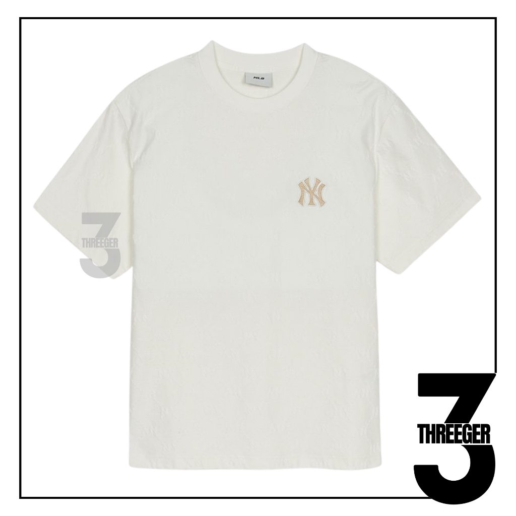 MLB NY Monotive Vintage Logo Tee White Original / Kaos MLB Authentic